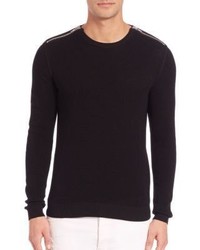 The Kooples Zip Cotton Pearl Stitch Sweater