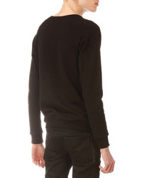 Saint Laurent Zip Shoulder Crewneck Sweatshirt