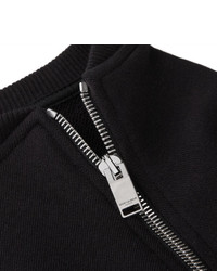 Saint Laurent Zipped Loopback Cotton Jersey Sweatshirt