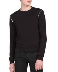 Saint Laurent Zipped Shoulder Cotton Sweater