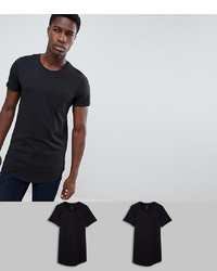 Produkt 2 Pack Longline T Shirt Black