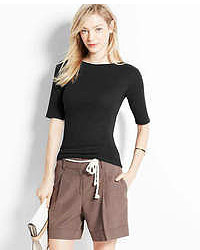 Ann Taylor Cotton Boatneck Tee