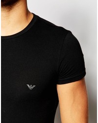 Emporio Armani Big Eagle Cotton Stretch T Shirt In Extreme Fitted Fit