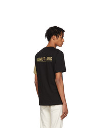 Helmut Lang Black And Brown Logo Band T Shirt