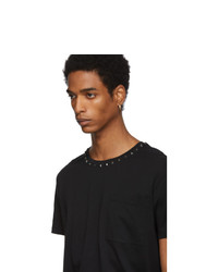 Valentino Black Collar T Shirt
