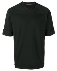 Mackintosh 0004 Black Cotton Blend 0004 Cross Collar T Shirt
