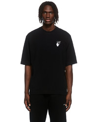 Off-White Black Cut Here Embroidered T Shirt