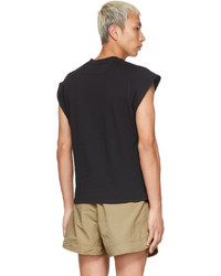 Sebastien Ami Black Cut Off T Shirt