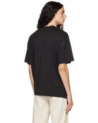 MSGM Black Embroidered T Shirt