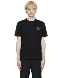 Sunspel Black Embroidered T Shirt