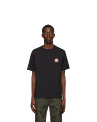 MAISON KITSUNÉ Black Flower Fox Patch T Shirt