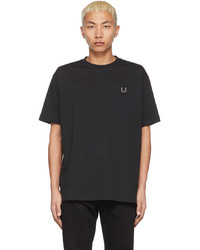 Raf Simons Black Fred Perry Edition Oversized Laurel Detail T Shirt