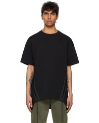 Helmut Lang Black French Terry Laced T Shirt