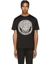 Versace Black Grey Medusa T Shirt