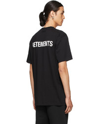 Vetements Black Iconic Logo T Shirt