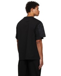 Feng Chen Wang Black Layered Stitch Detail T Shirt