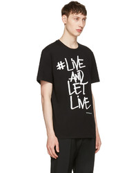 Neil Barrett Black Live And Let Live Graffiti T Shirt
