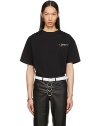 Jean Paul Gaultier Black Logo Brooch T Shirt