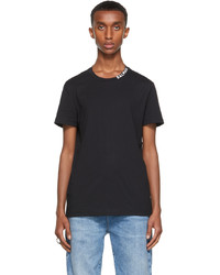 Balmain Black Printed Collar T Shirt