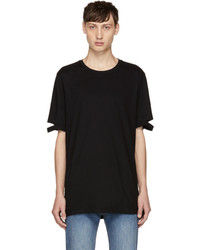 Helmut Lang Black Standard Fit Cut Hem T Shirt