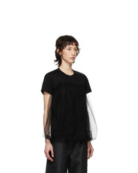 Noir Kei Ninomiya Black Tulle Overlay T Shirt