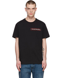 Alexander McQueen Black Webbing Logo T Shirt