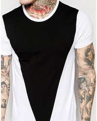 Asos Brand Muscle T Shirt With Cut And Sew Triangle Panel