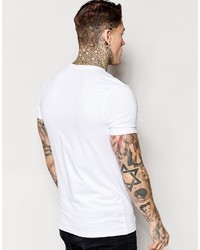 Asos Brand Muscle T Shirt With Cut And Sew Triangle Panel