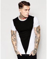 Asos Brand Muscle T Shirt With Cut And Sew Triangle Panel
