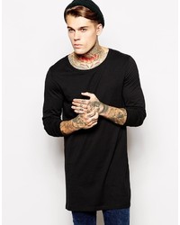Asos Brand Super Longline Long Sleeve T Shirt With Scoop Neck