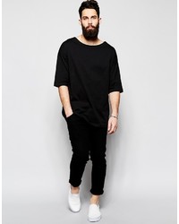 Asos Brand T Shirt With Boat Neck In Oversized Fit