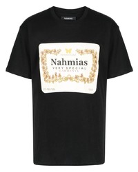 Nahmias Cognac Crew Neck Cotton T Shirt