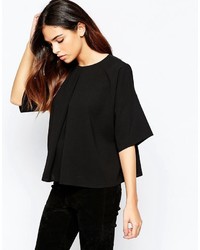 Asos Collection Kimono Sleeve Origami T Shirt With Pleat Front