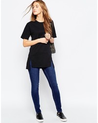 Asos Collection Oversized Longline T Shirt With Front Splits