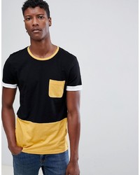 Tom Tailor Colour Block T Shirt With Tipped Sleeves