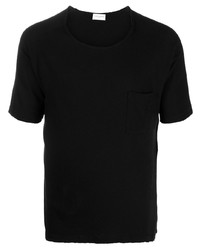 Saint Laurent Crew Neck Cotton Linen T Shirt