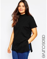 Asos Curve Longline T Shirt With High Neck