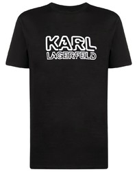 Karl Lagerfeld Embossed Logo Cotton T Shirt