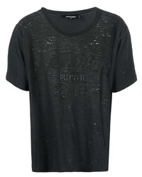 DSQUARED2 Embossed Logo Distressed T Shirt
