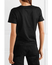 Saint Laurent Essentials Appliqud Cotton Jersey T Shirt