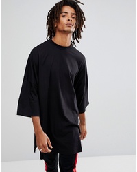 ASOS DESIGN Extreme Oversized Super Longline T Shirt With Side Splits In Black