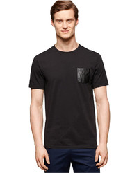 Calvin Klein Faux Leather Pocket Slim Fit T Shirt