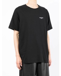 Balmain Flocked Logo Print T Shirt