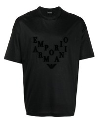 Emporio Armani Flocked Logo Short Sleeved T Shirt