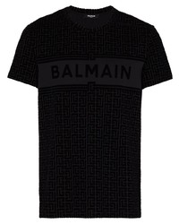 Balmain Flocked Monogram T Shirt