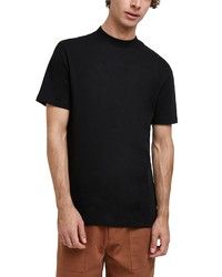 River Island High Crewneck Slim Fit Cotton T Shirt In Black At Nordstrom