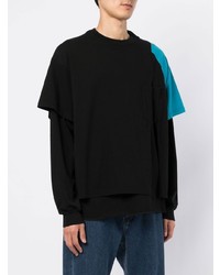 Facetasm Layered Contrast Sleeve T Shirt
