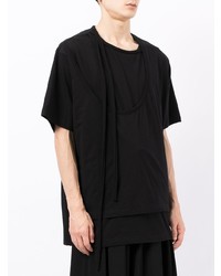 Yohji Yamamoto Layered Effect Short Sleeve T Shirt