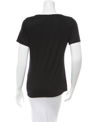 Maje Leather Trimmed T Shirt