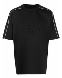 Fendi Logo Embossed Cotton T Shirt